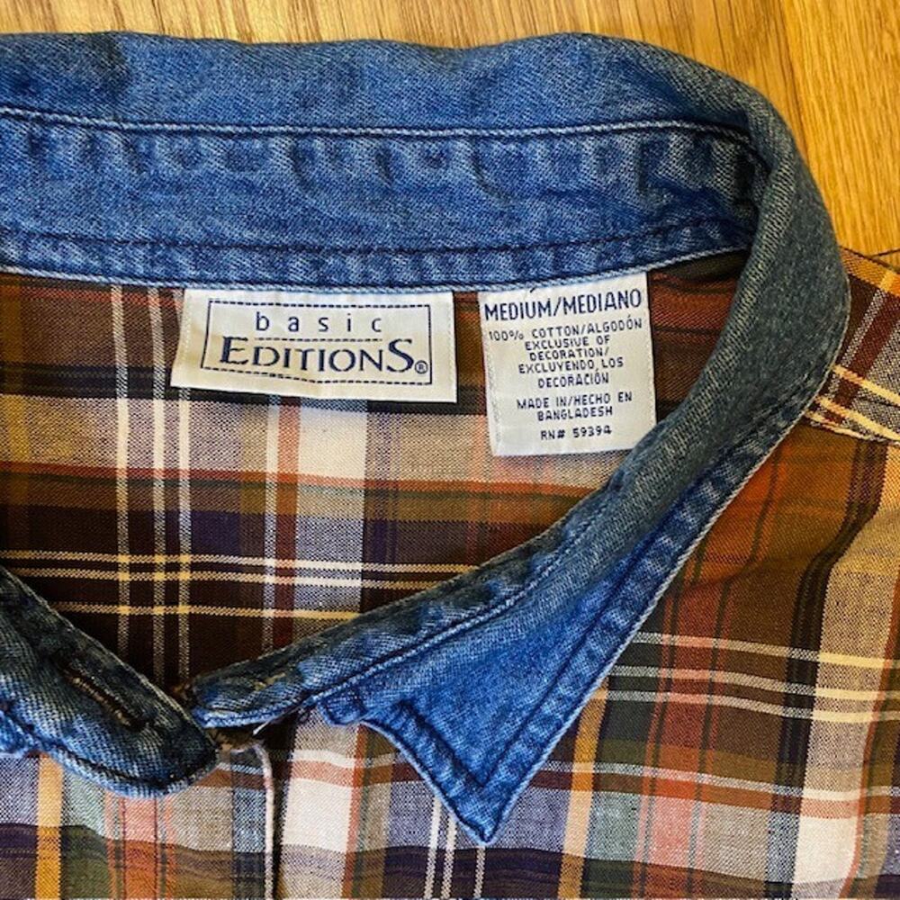 Vintage Basic Editions Brown Plaid Embroidered Wo… - image 2